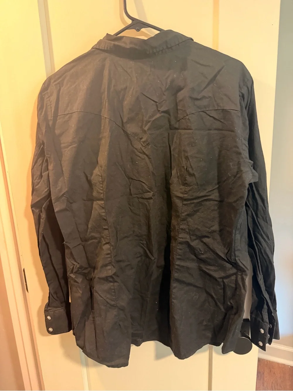 Wrangler Black Snap-Front Shirt Jacket